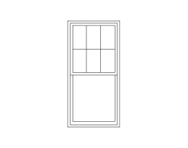 double hung colonial top sash only 2