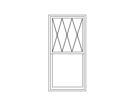 double hung diamond top sash only 2