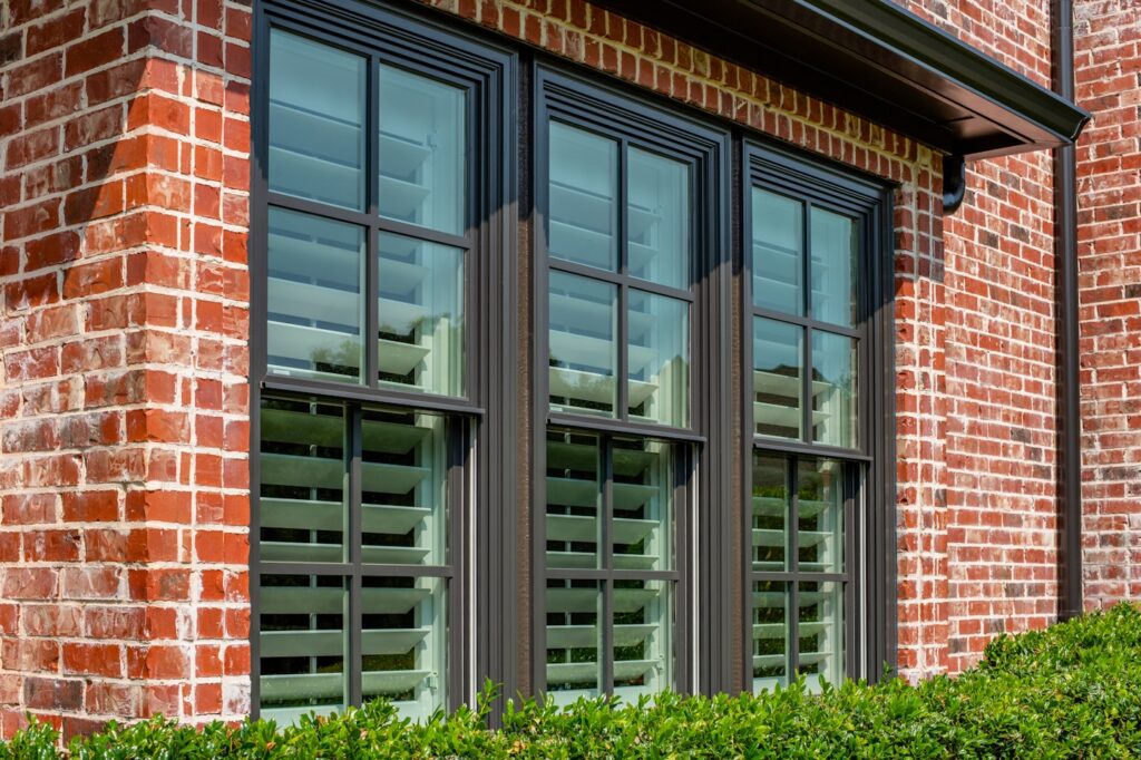 three wide double hung windows